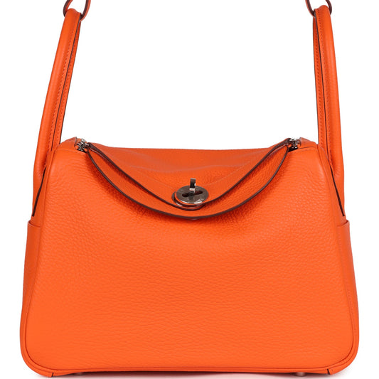 Lindy 26 Orange Minium Clemence Palladium Hardware