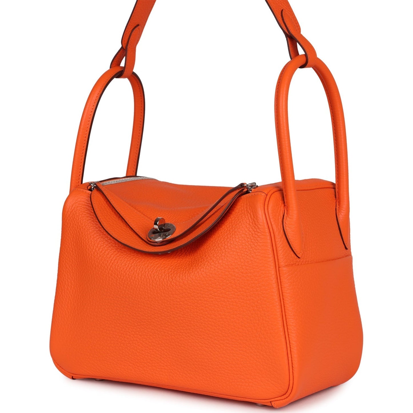 Lindy 26 Orange Minium Clemence Palladium Hardware