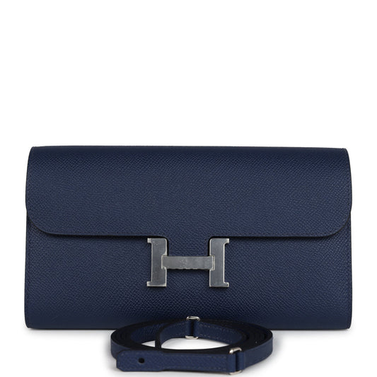 Constance Wallet To Go Bleu Navy Epsom Palladium Hardware