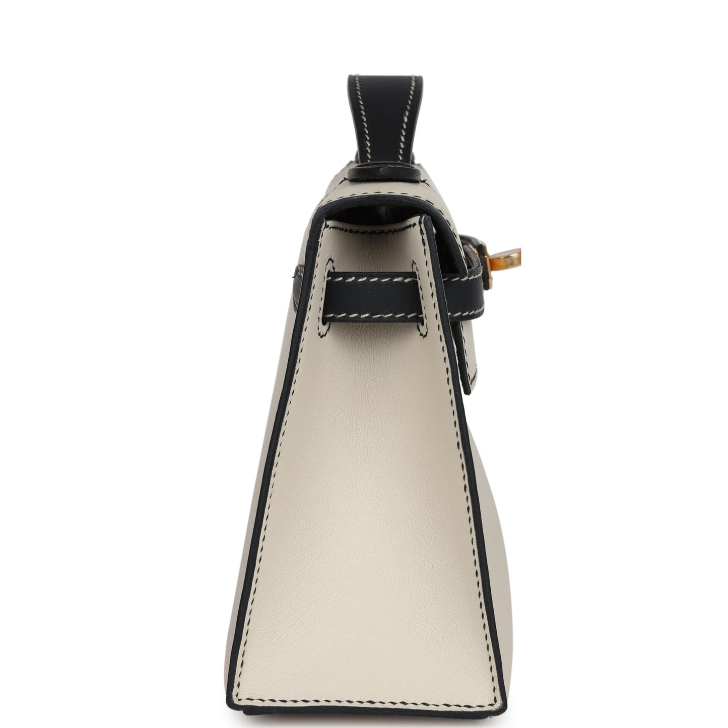 Special Order (HSS) Kelly Pochette Beton and Black Swift Gold Hardware