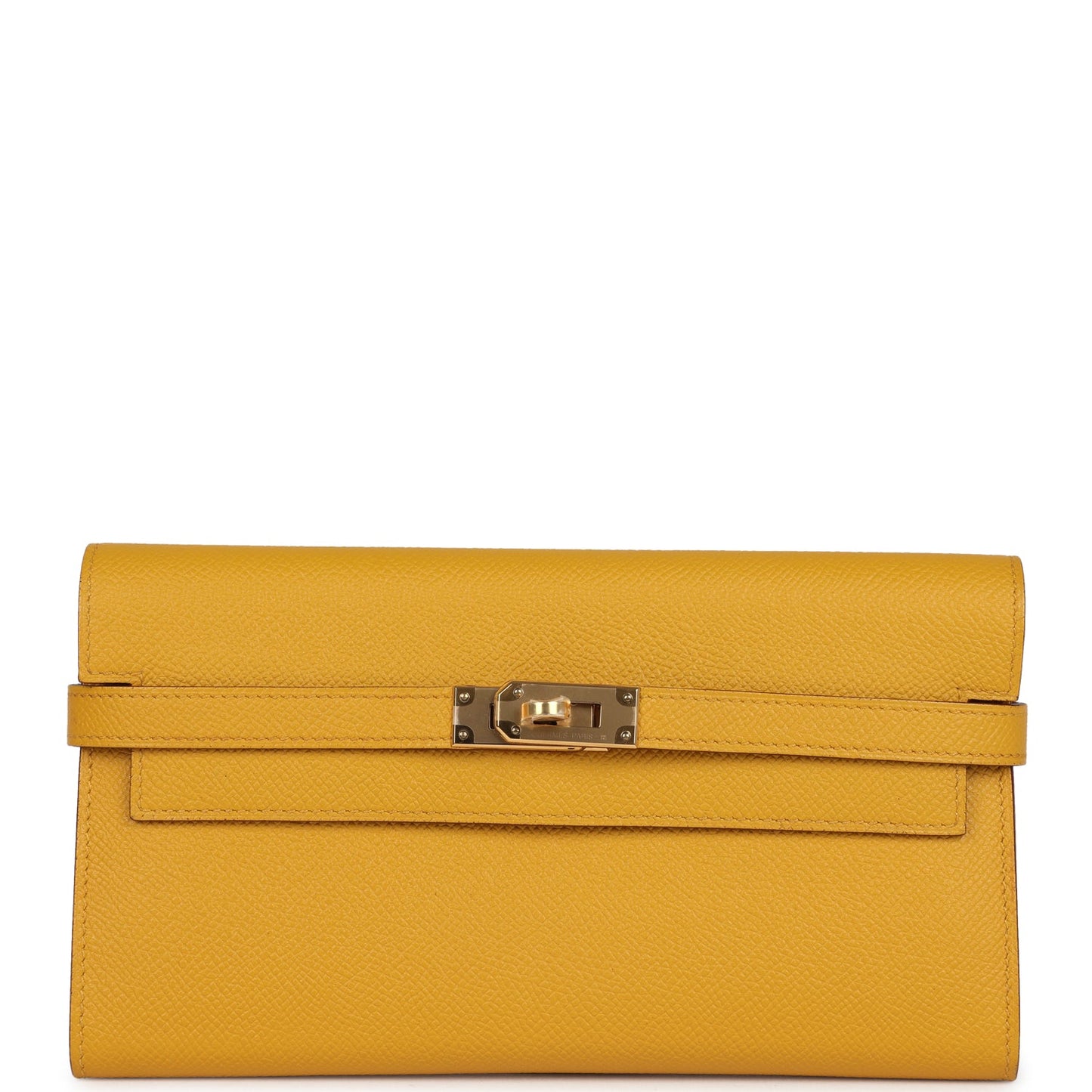 Kelly Long Wallet Jaune Ambre Epsom Gold Hardware