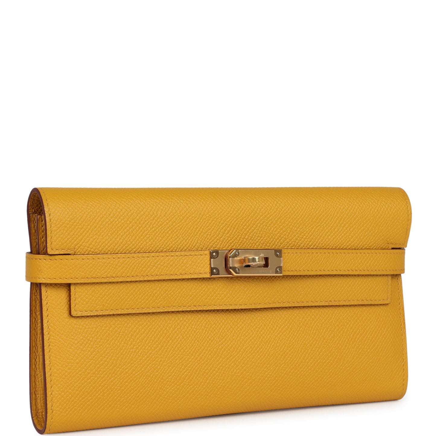 Kelly Long Wallet Jaune Ambre Epsom Gold Hardware