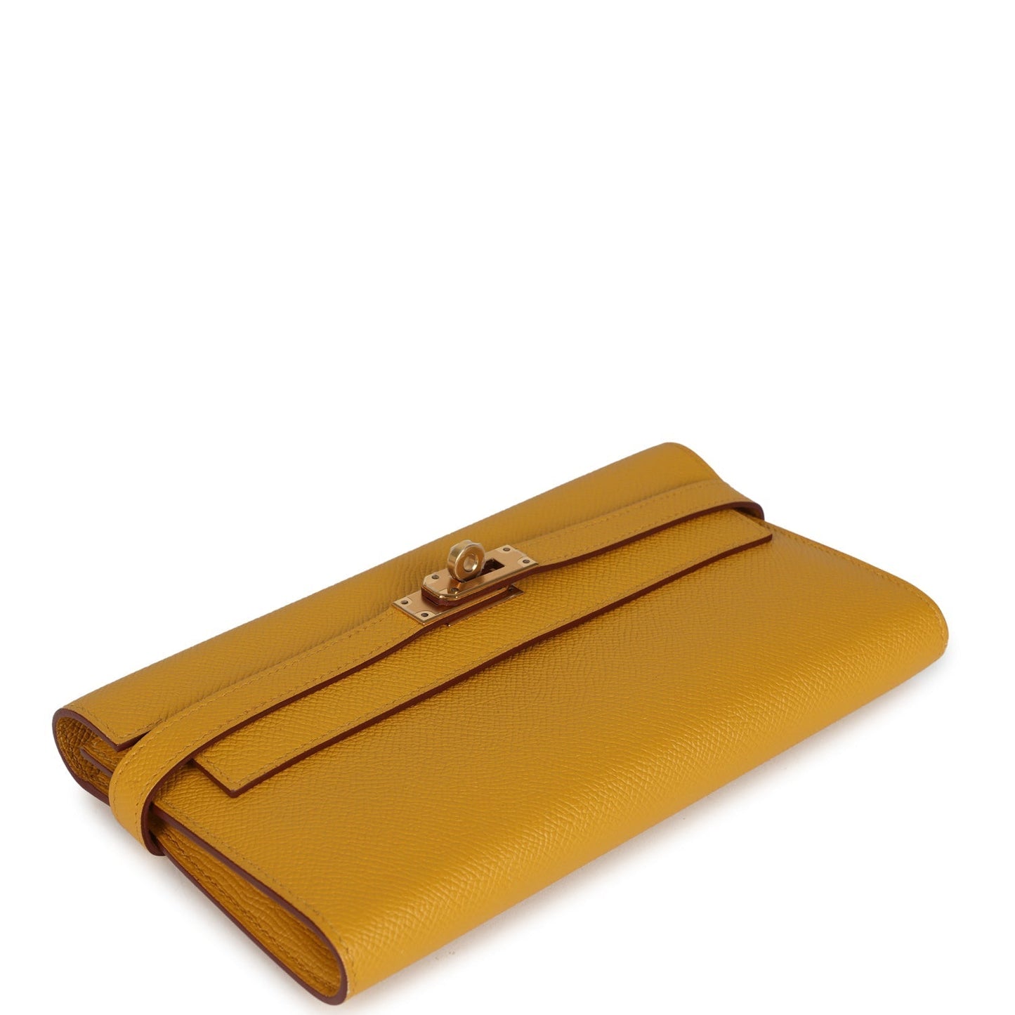 Kelly Long Wallet Jaune Ambre Epsom Gold Hardware