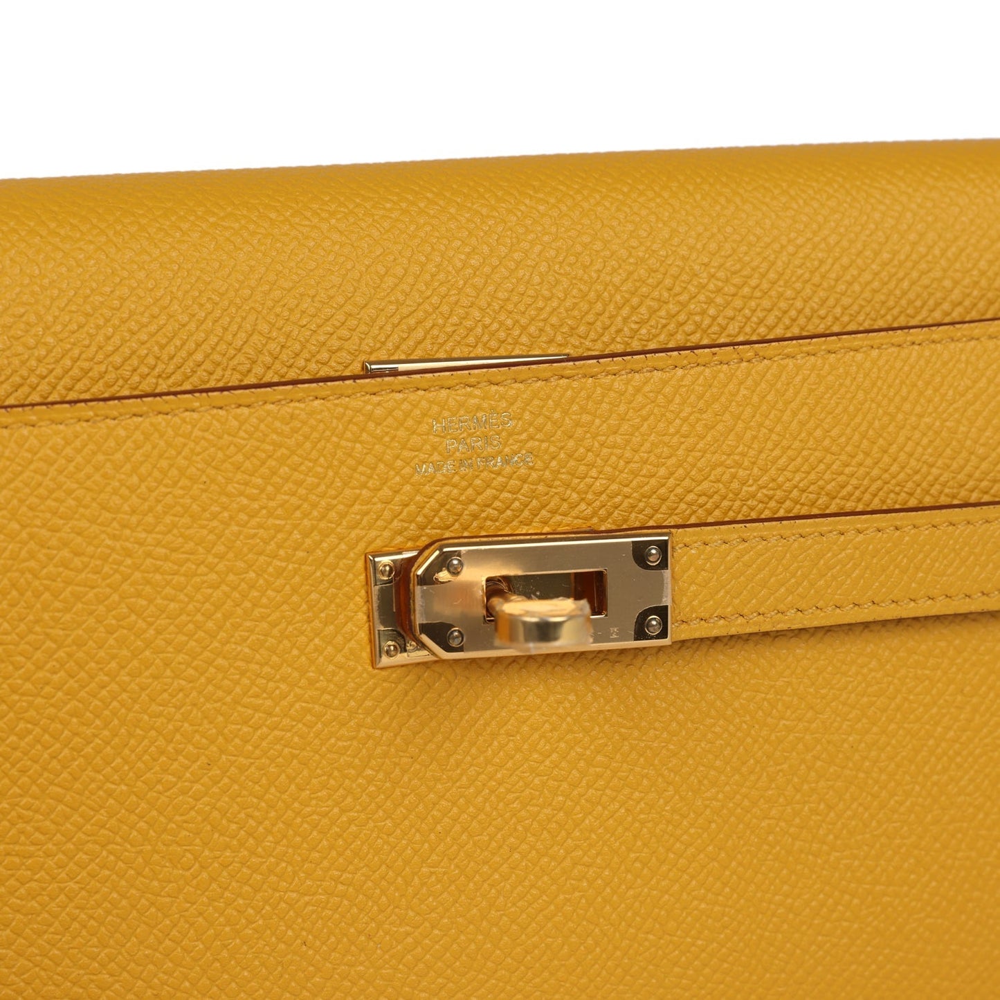 Kelly Long Wallet Jaune Ambre Epsom Gold Hardware