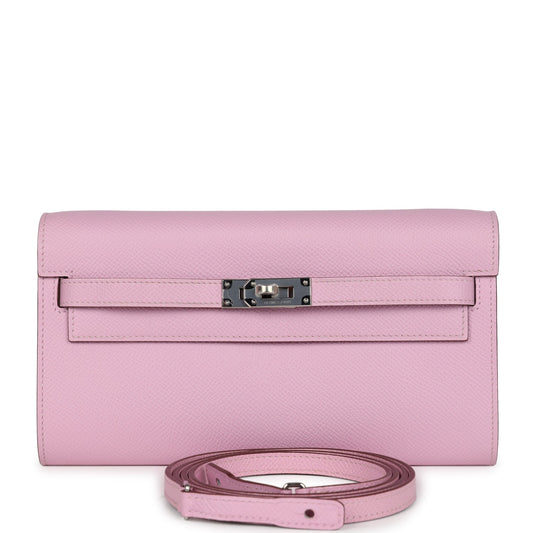 Kelly Wallet To Go Mauve Sylvestre Epsom Palladium Hardware
