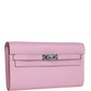 Kelly Wallet To Go Mauve Sylvestre Epsom Palladium Hardware
