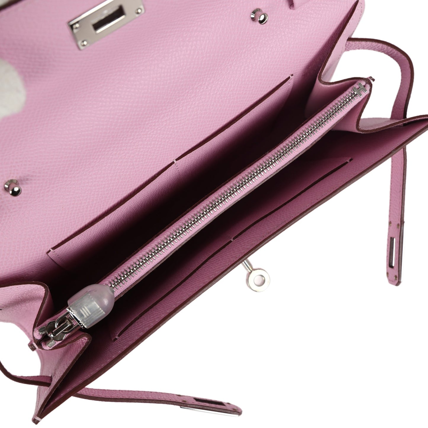 Kelly Wallet To Go Mauve Sylvestre Epsom Palladium Hardware