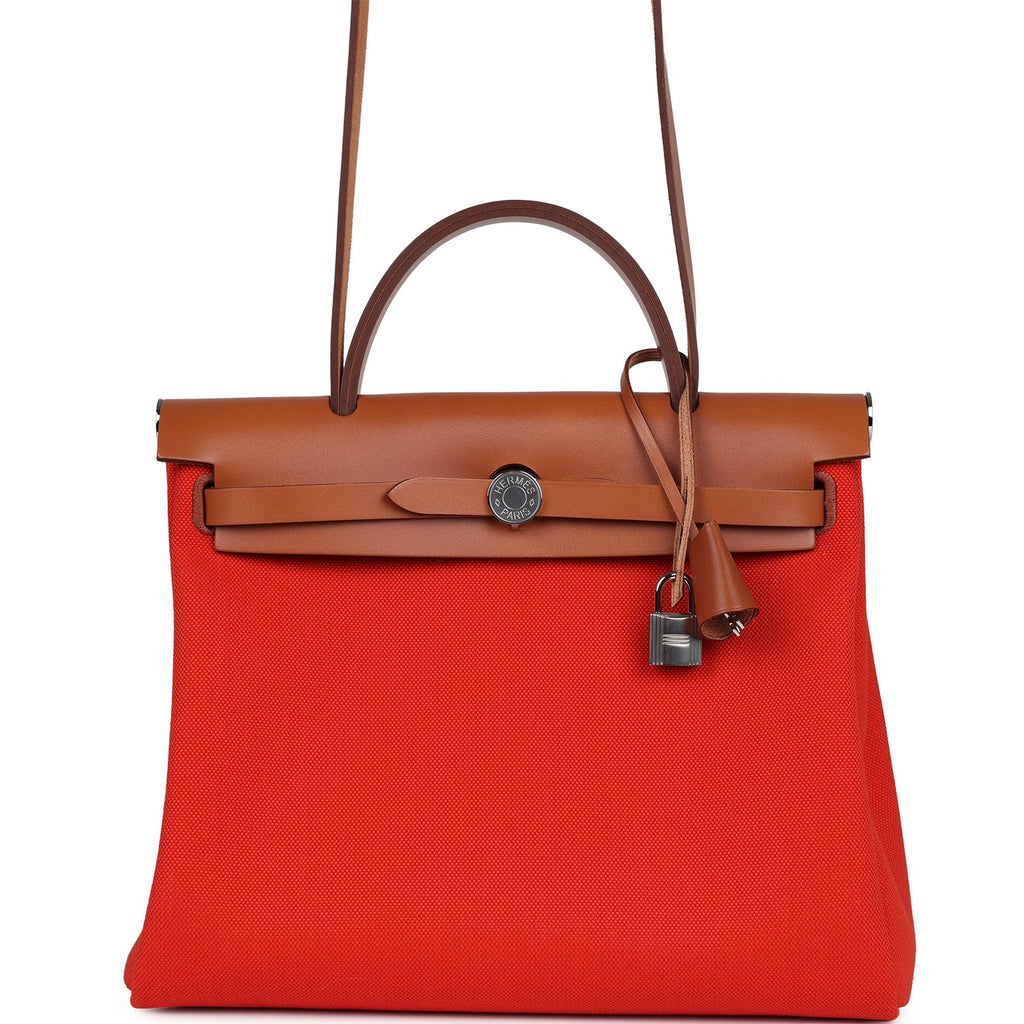 Herbag Zip PM 31 Capucine Toile Militaire & Fauve Vache Hunter Palladium Hardware