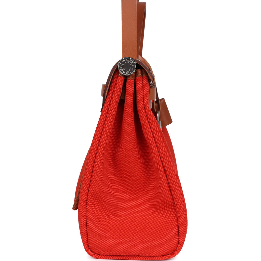 Herbag Zip PM 31 Capucine Toile Militaire & Fauve Vache Hunter Palladium Hardware