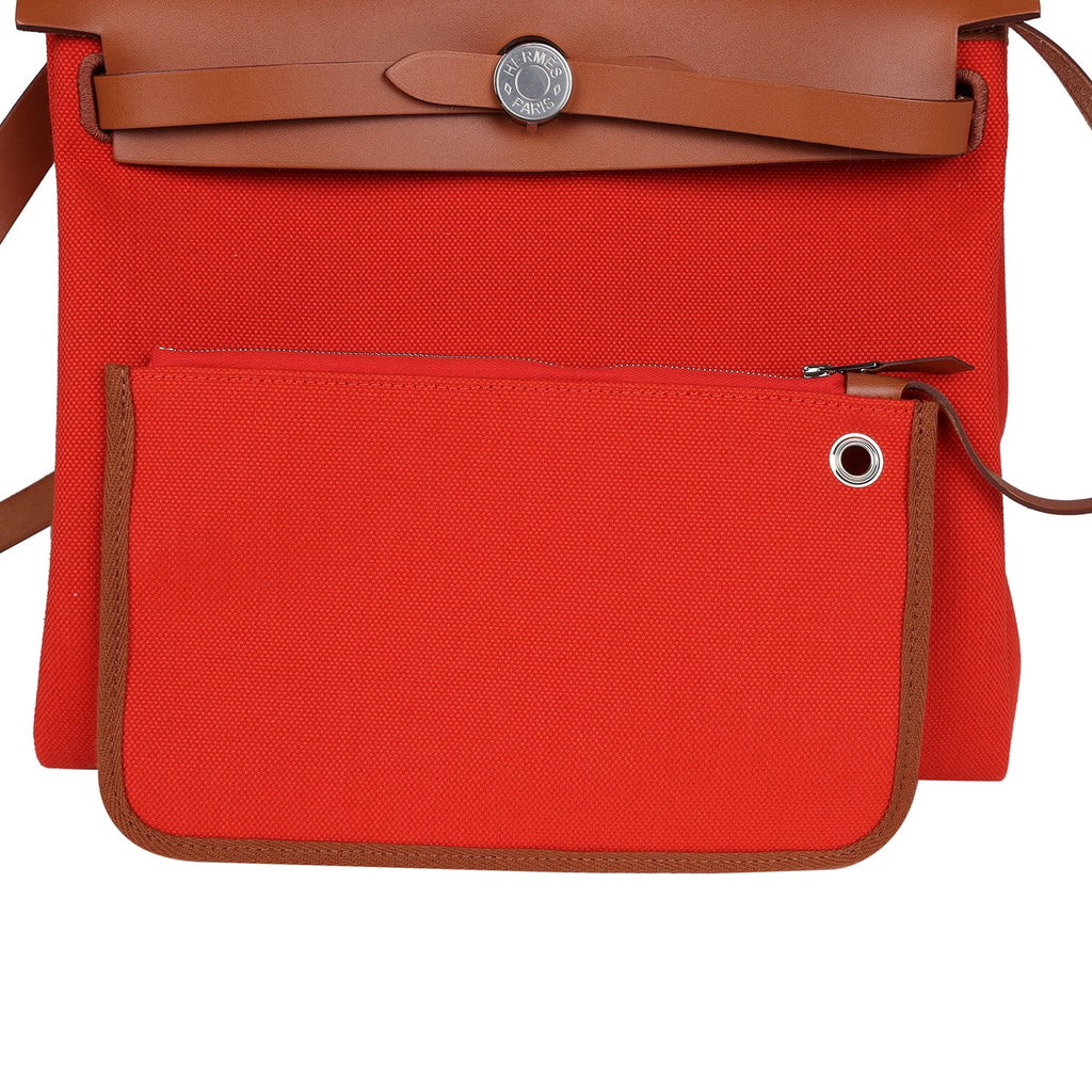 Herbag Zip PM 31 Capucine Toile Militaire & Fauve Vache Hunter Palladium Hardware