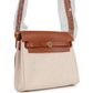 Herbag Zip 20 Mini Ecru and Beige Toile H Canvas and Fauve Vache Hunter Gold Hardware