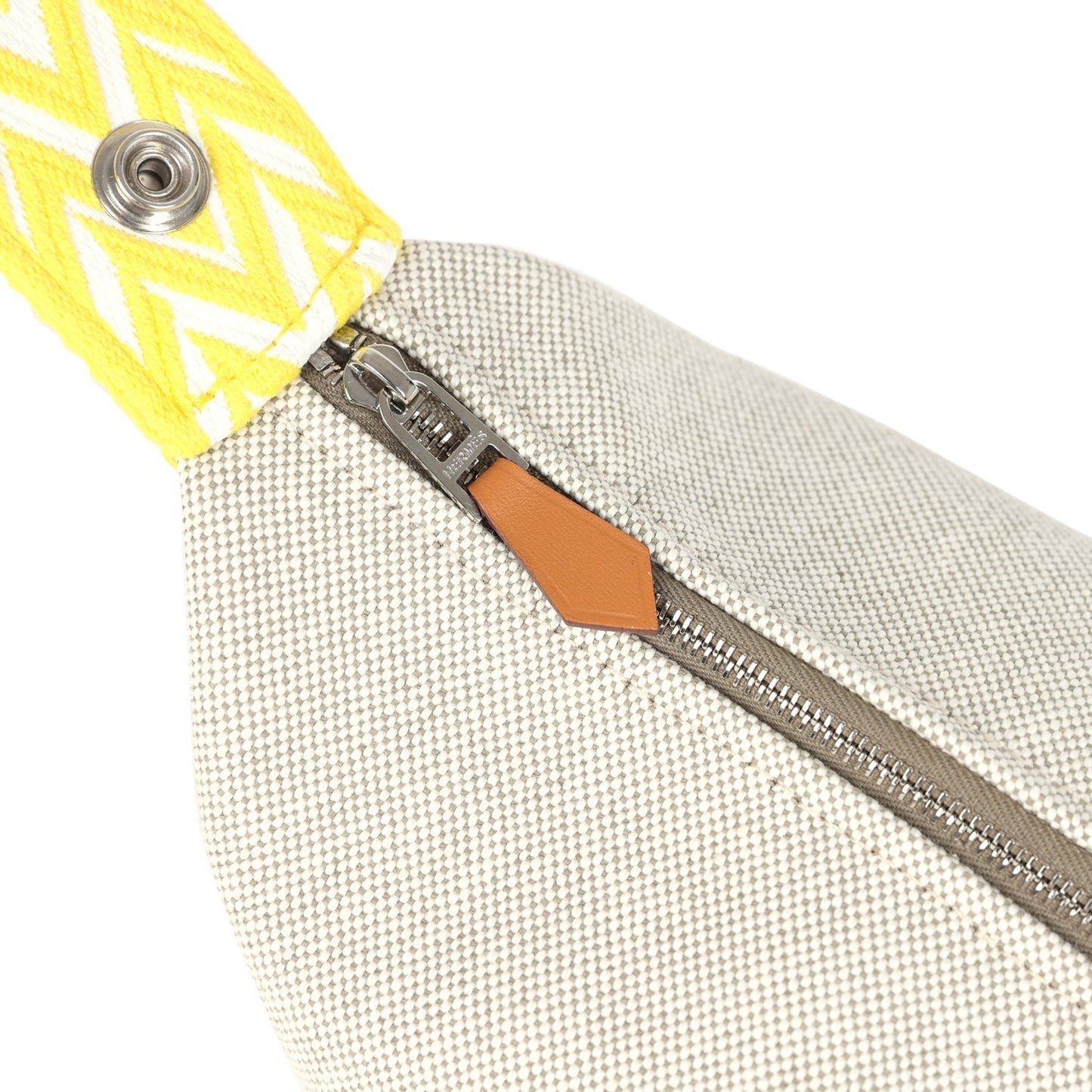 Bride A Brac Case PM Jaune Citron Plume Canvas Palladium Hardware