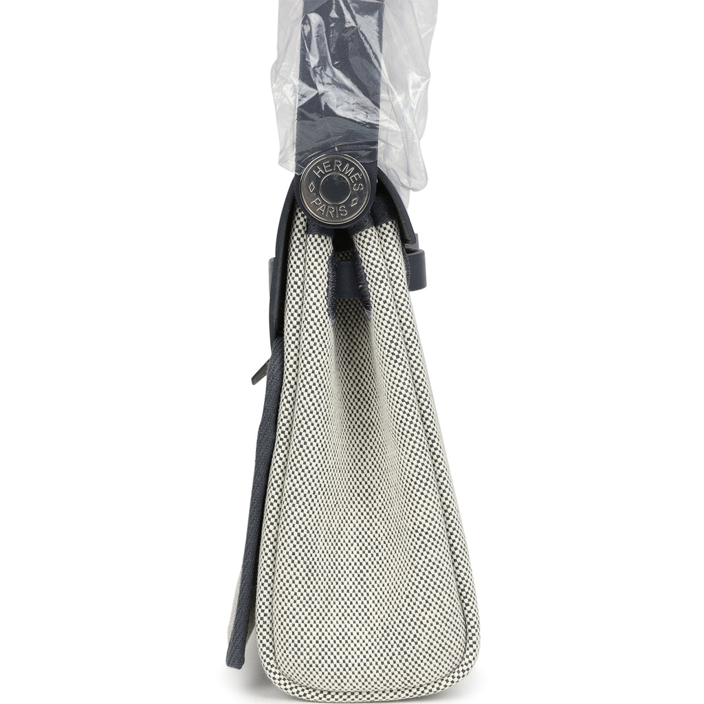 Herbag Zip 20 Mini Ecru and Ardoise Toile H Canvas and Ardoise Vache Hunter Palladium Hardware