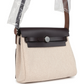 Herbag Zip 20 Mini Ecru and Beige Toile H Canvas and Ebene Vache Hunter Palladium Hardware