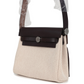 Herbag Zip 20 Mini Ecru and Beige Toile H Canvas and Ebene Vache Hunter Palladium Hardware