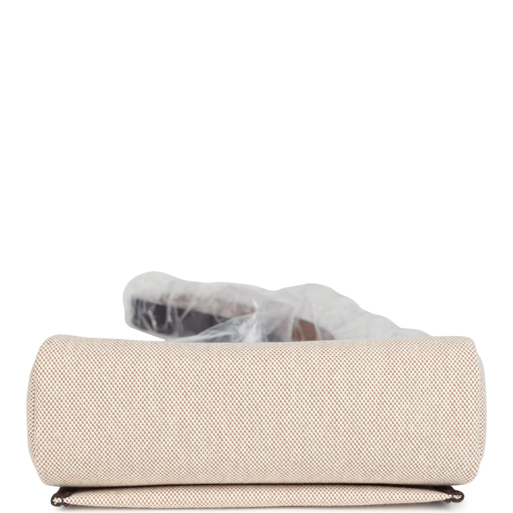 Herbag Zip 20 Mini Ecru and Beige Toile H Canvas and Ebene Vache Hunter Palladium Hardware