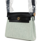 Herbag Zip 20 Mini Ecru and Vert Moyen Toile H Canvas and Black Vache Hunter Gold Hardware