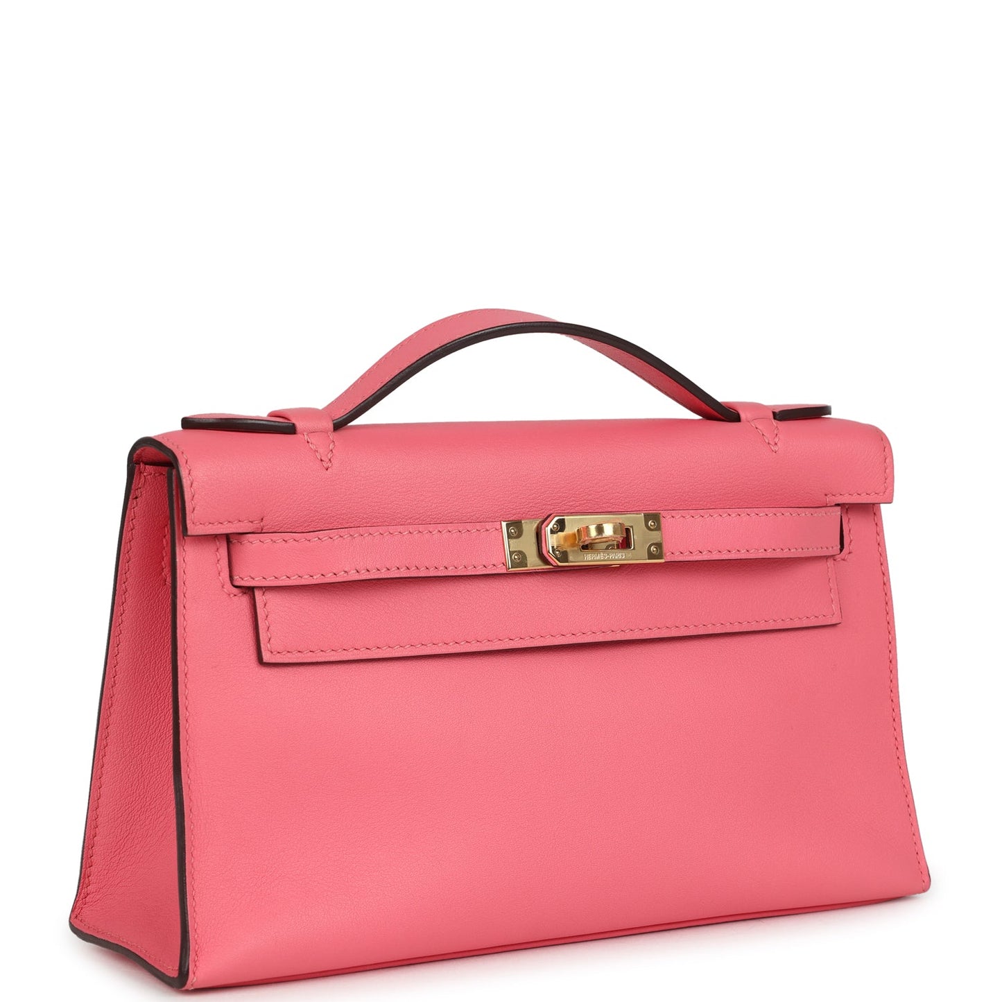Kelly Pochette Rose Azalee Swift Gold Hardware