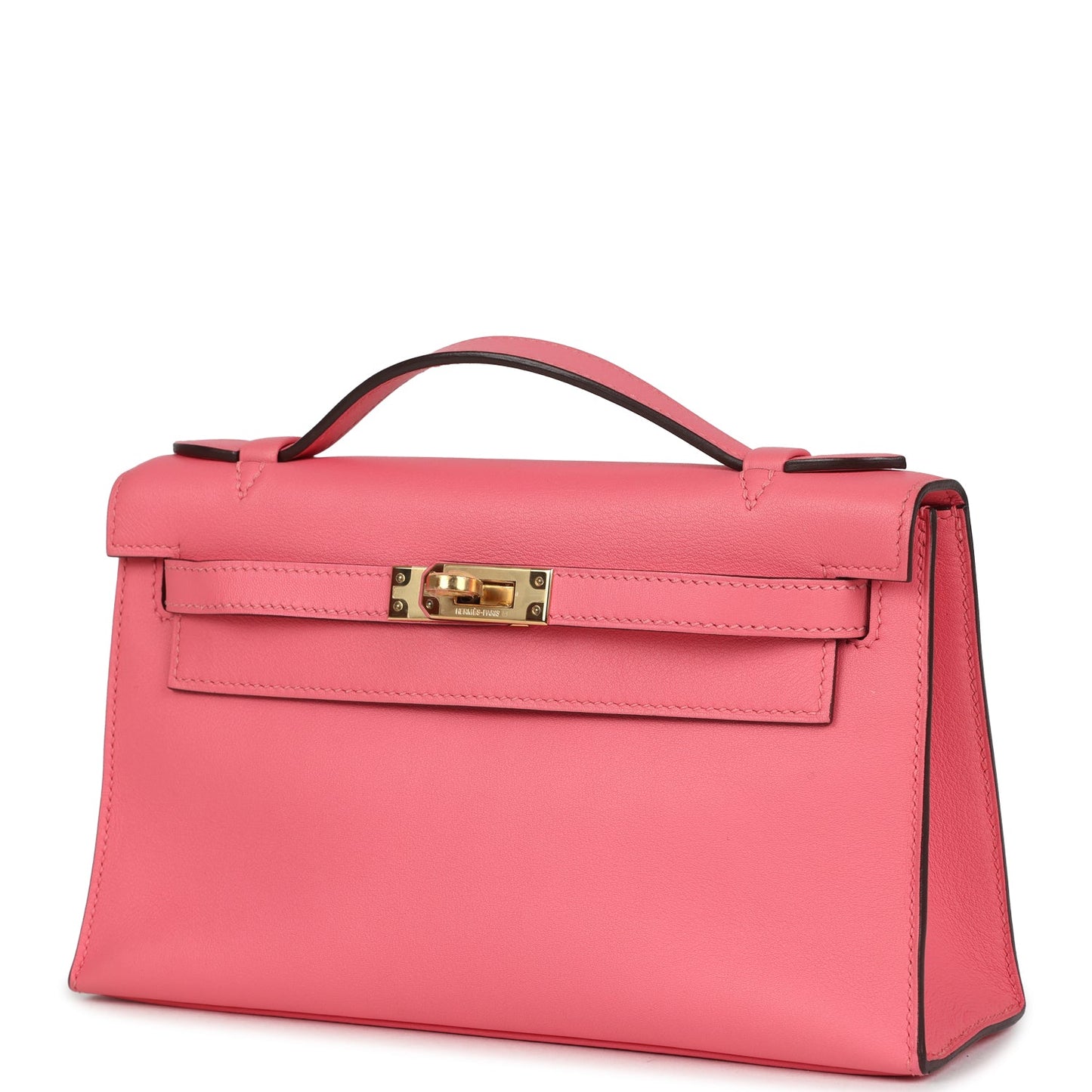 Kelly Pochette Rose Azalee Swift Gold Hardware