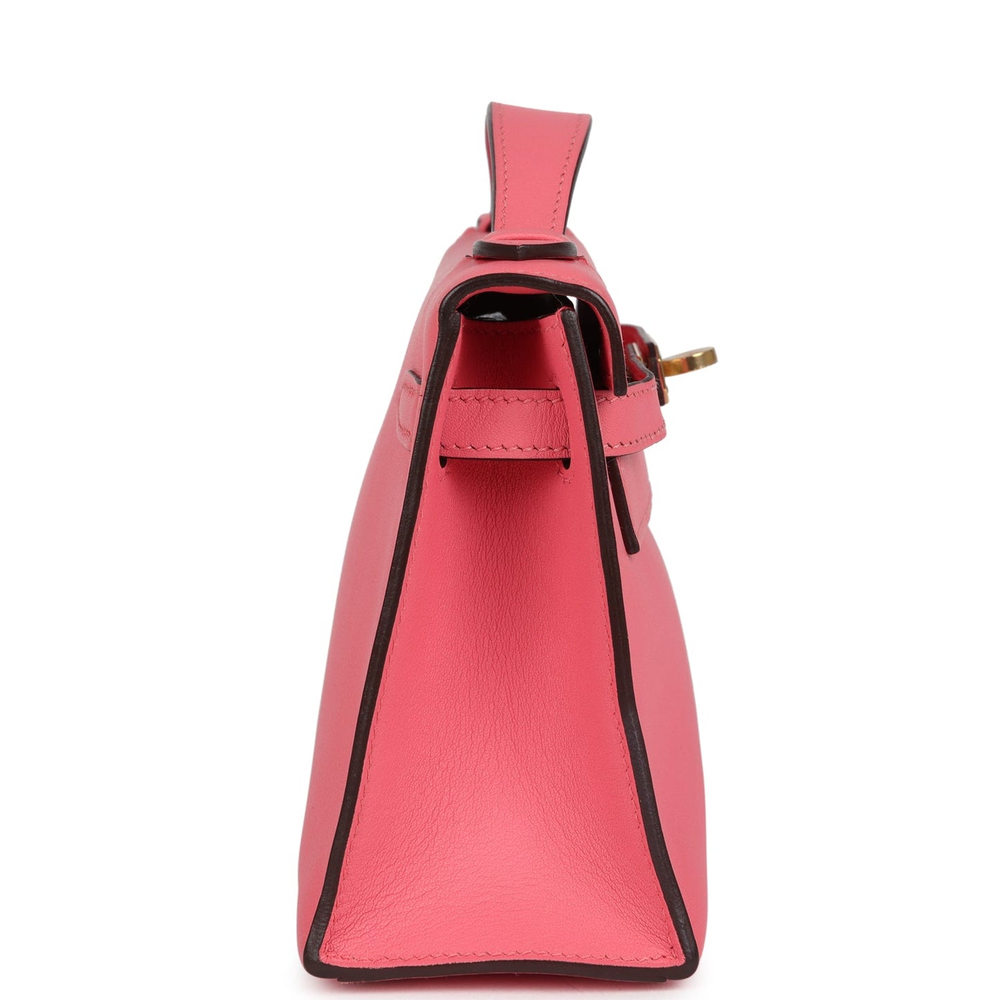 Kelly Pochette Rose Azalee Swift Gold Hardware