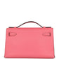 Kelly Pochette Rose Azalee Swift Gold Hardware