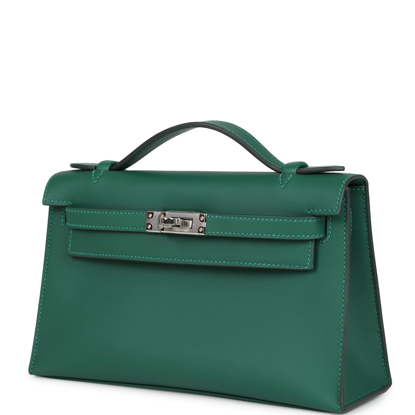 Kelly Pochette Vert Moyen Swift Palladium Hardware
