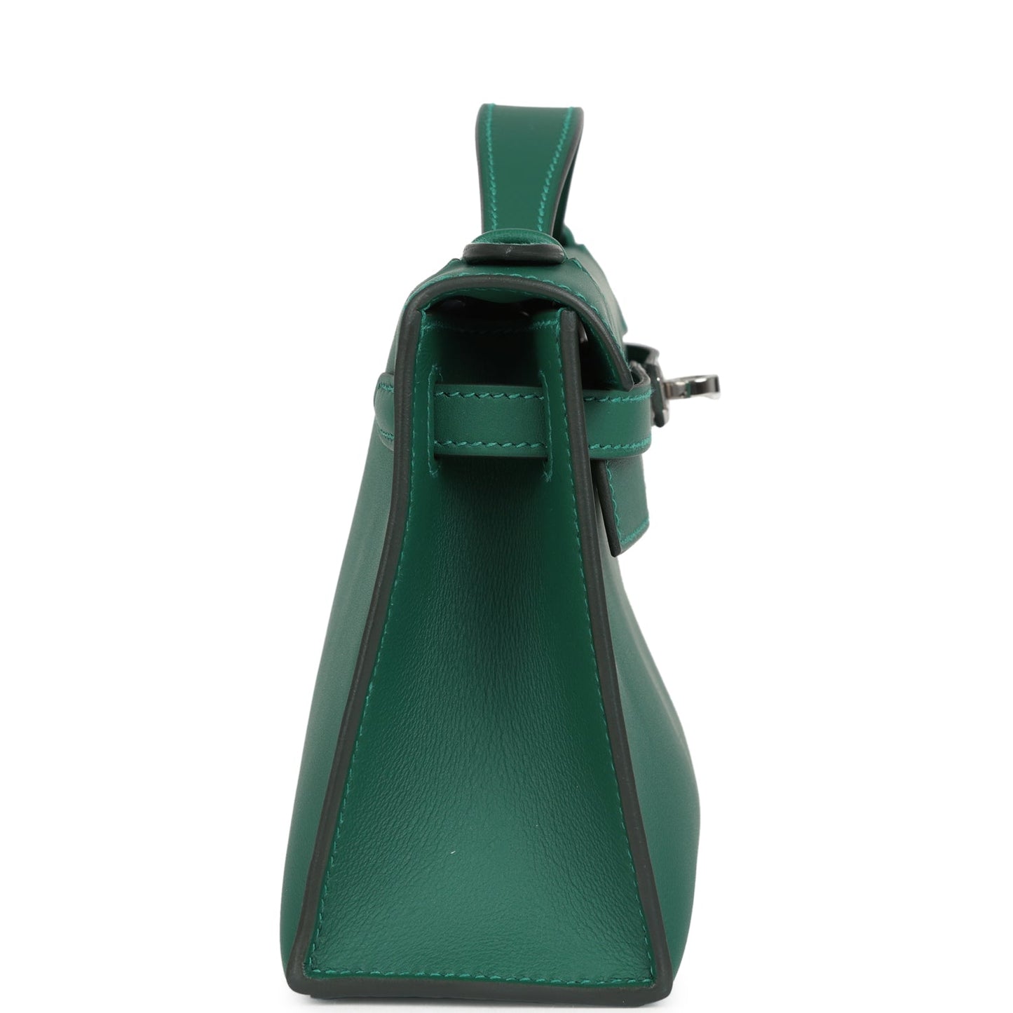 Kelly Pochette Vert Moyen Swift Palladium Hardware