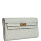 Kelly Wallet To Go Gris Perle Ostrich Gold Hardware