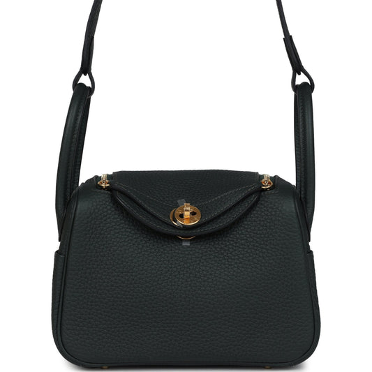 Mini Lindy II Vert Fonce Clemence Gold Hardware