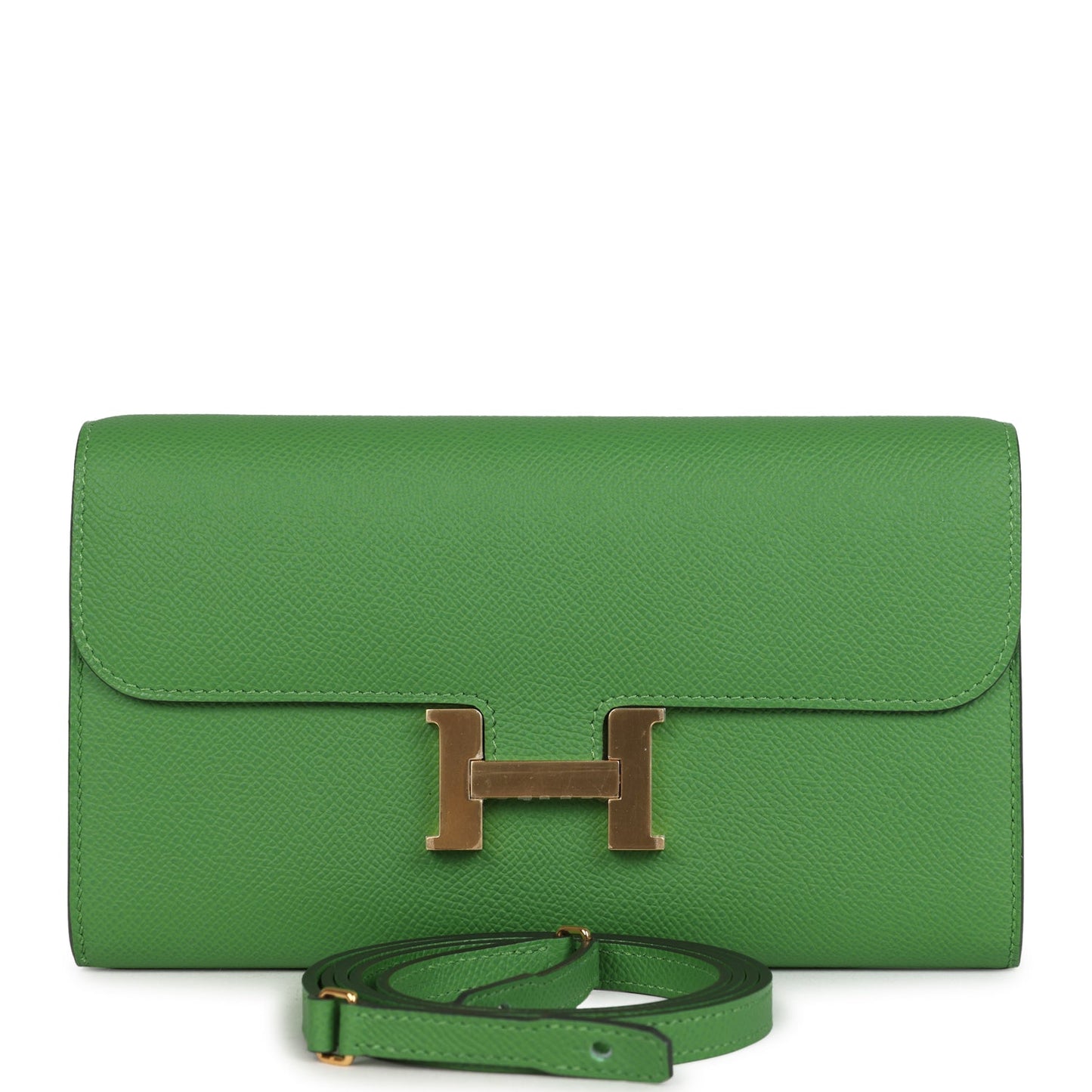Constance Wallet To Go Vert Yucca Epsom Gold Hardware
