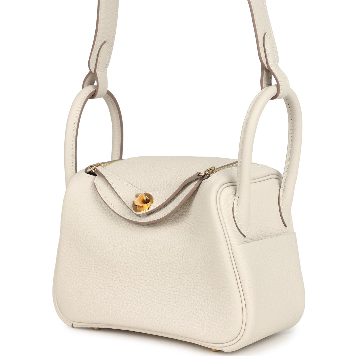 Mini Lindy II Craie Clemence Gold Hardware