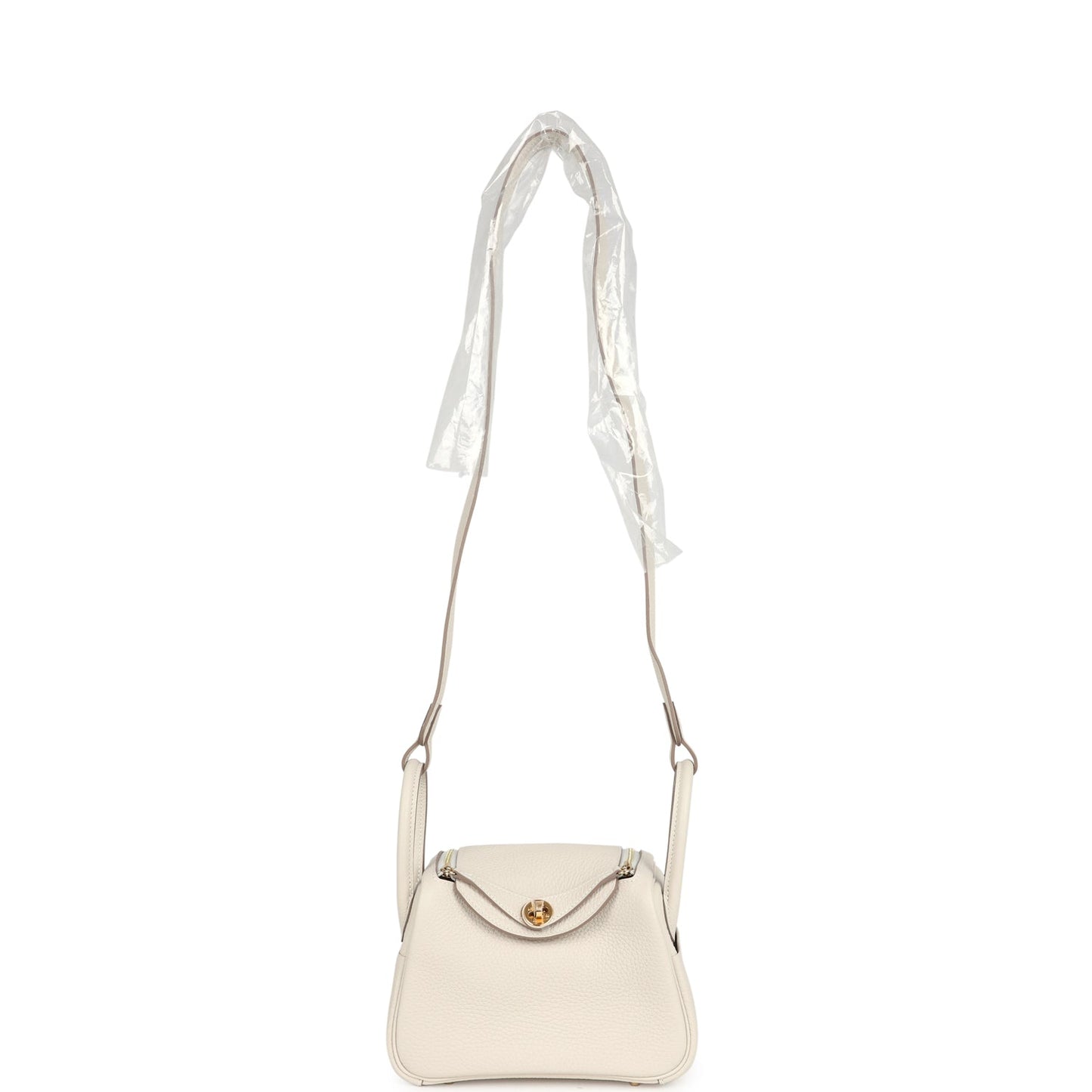 Mini Lindy II Craie Clemence Gold Hardware