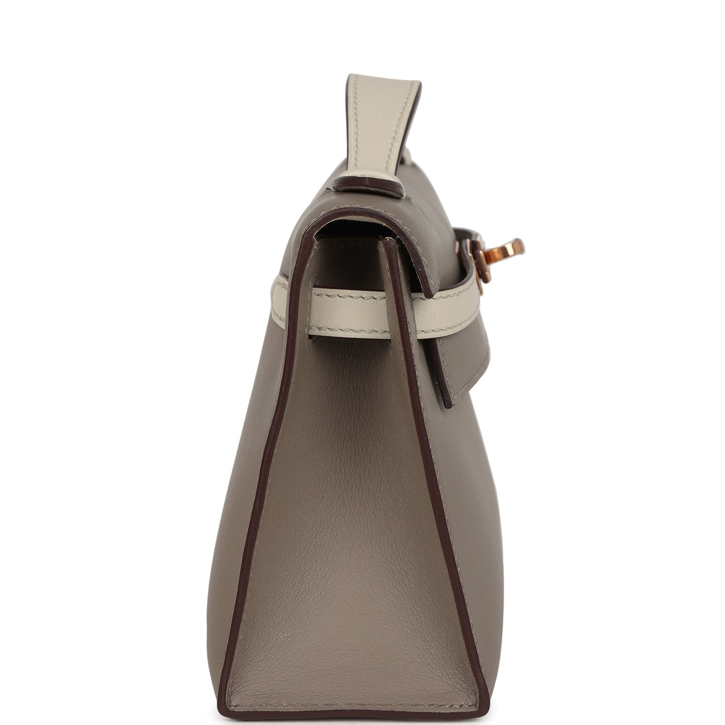 Special Order (HSS) Kelly Pochette Gris Asphalte and Beton Swift Rose Gold Hardware