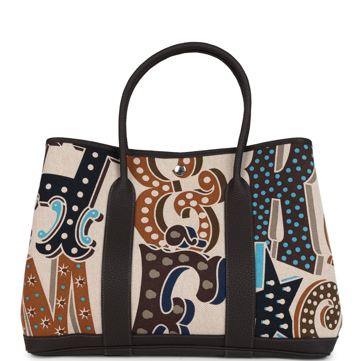 Garden Party 36 Electrique Ecru and Beige Multi Toile H and Ebene Negonda Palladium Hardware