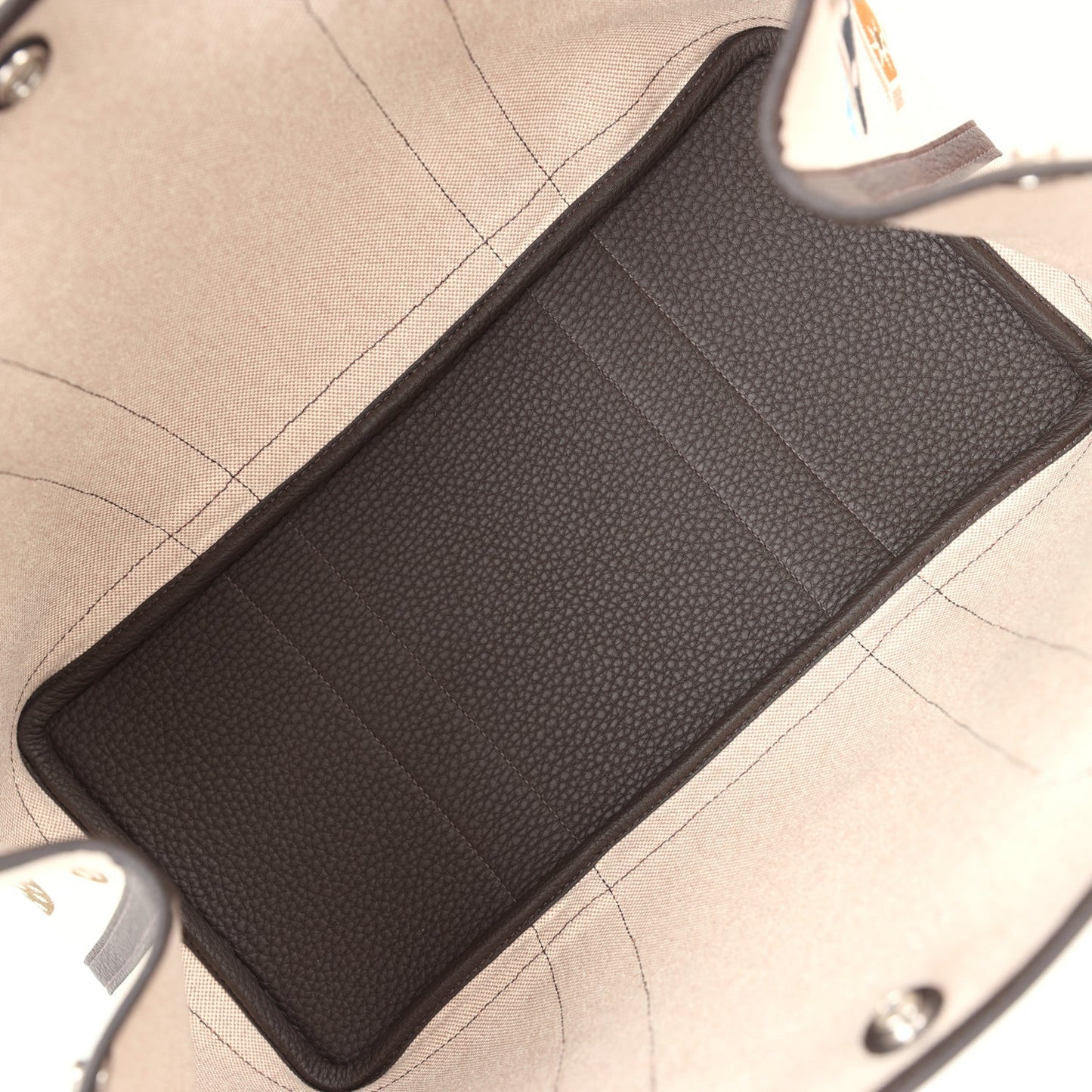 Garden Party 36 Electrique Ecru and Beige Multi Toile H and Ebene Negonda Palladium Hardware