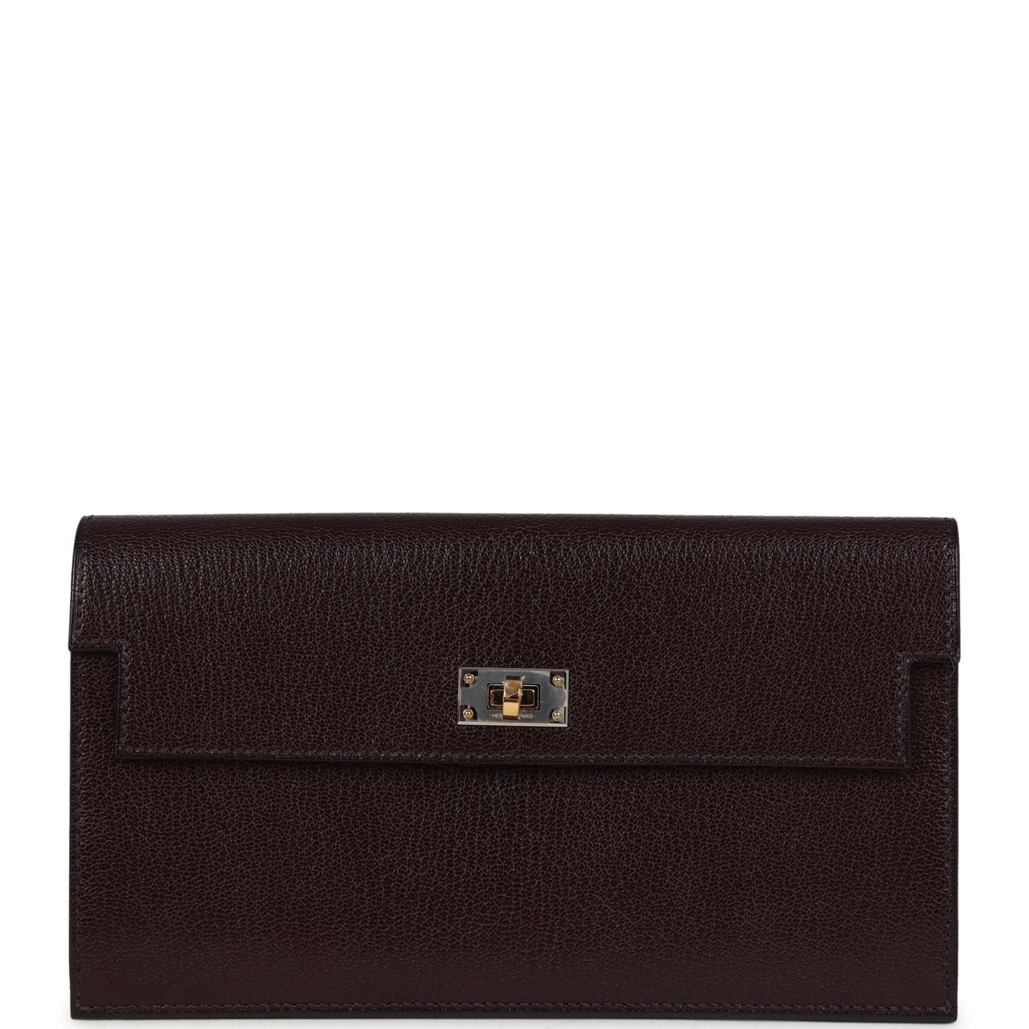 Kelly Pocket Long Wallet Rouge Sellier Chevre Chamkila Electrum Hardware