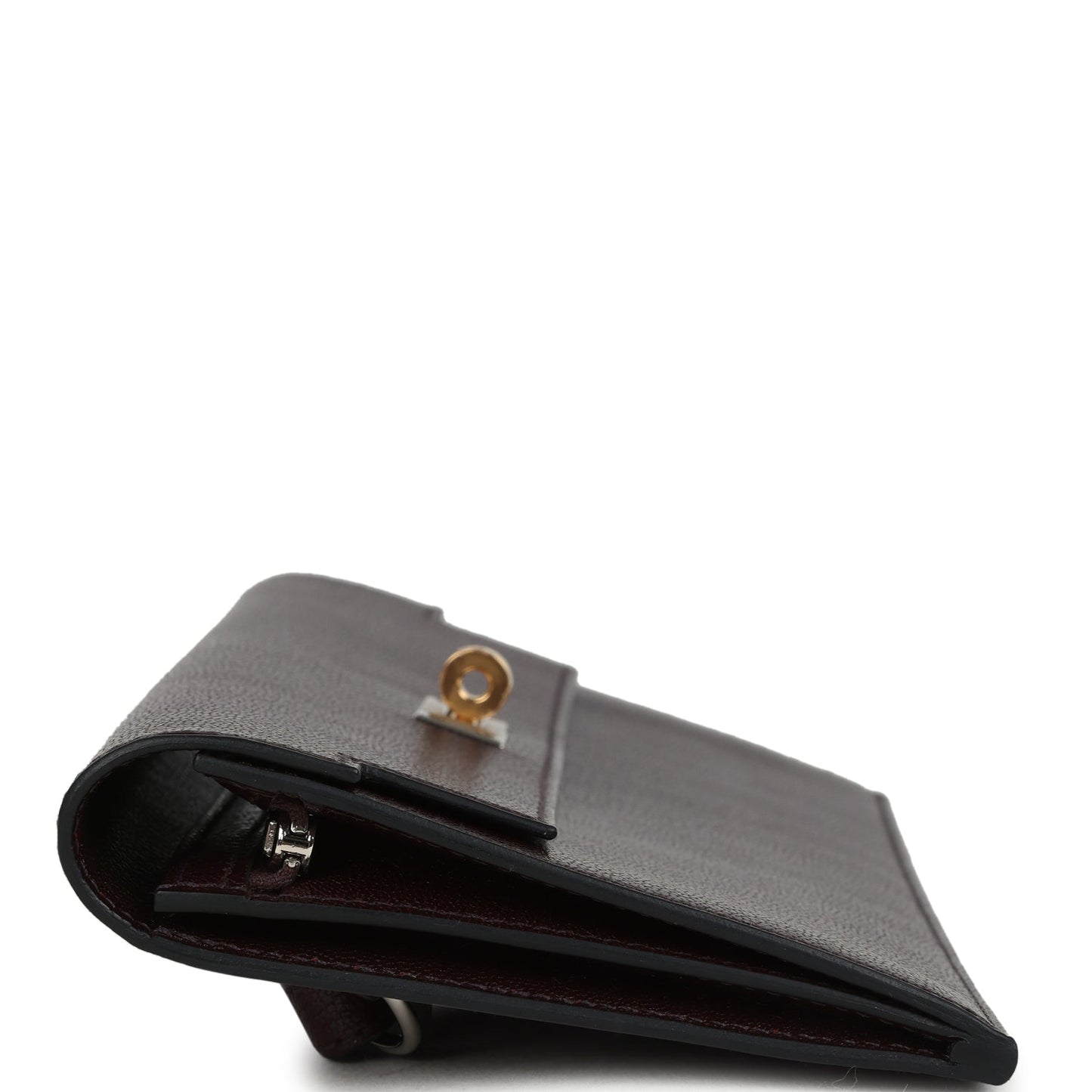 Kelly Pocket Long Wallet Rouge Sellier Chevre Chamkila Electrum Hardware