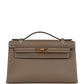 Kelly Pochette Etoupe Swift Gold Hardware