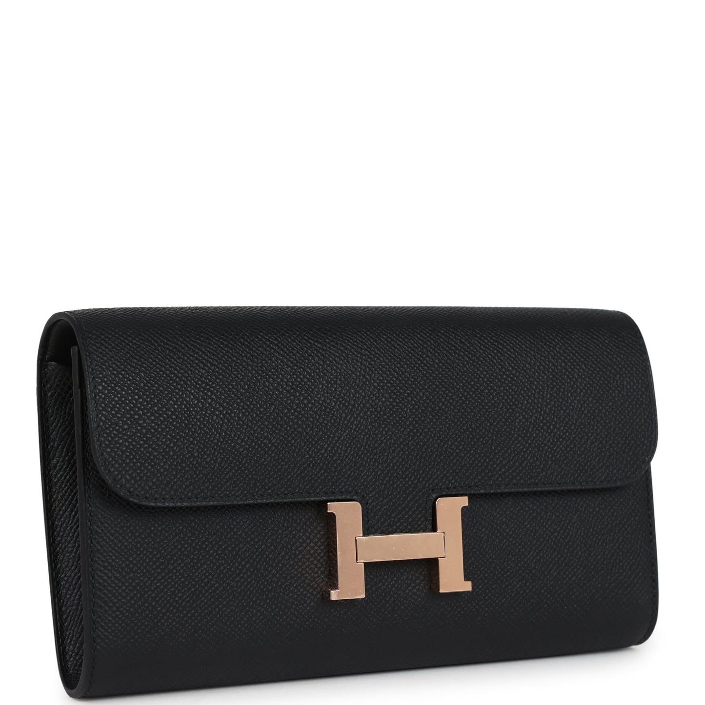 Constance Wallet To Go Black Epsom Rose Gold Hardware