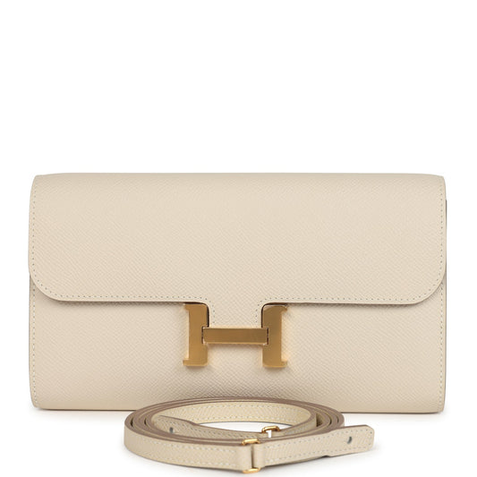 Constance To Go Wallet Craie Epsom Gold Hardware