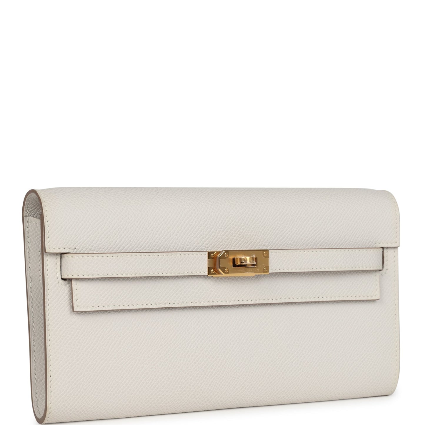 Kelly Wallet To Go Gris Pale Epsom Gold Hardware
