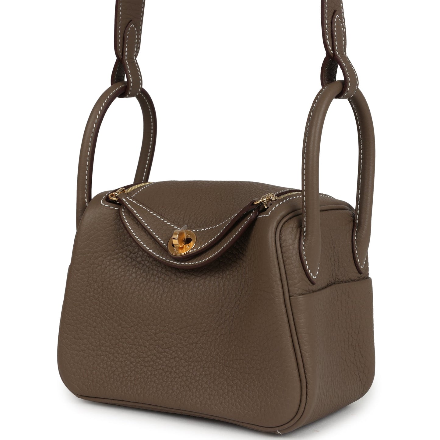 Mini Lindy II Etoupe Clemence Gold Hardware
