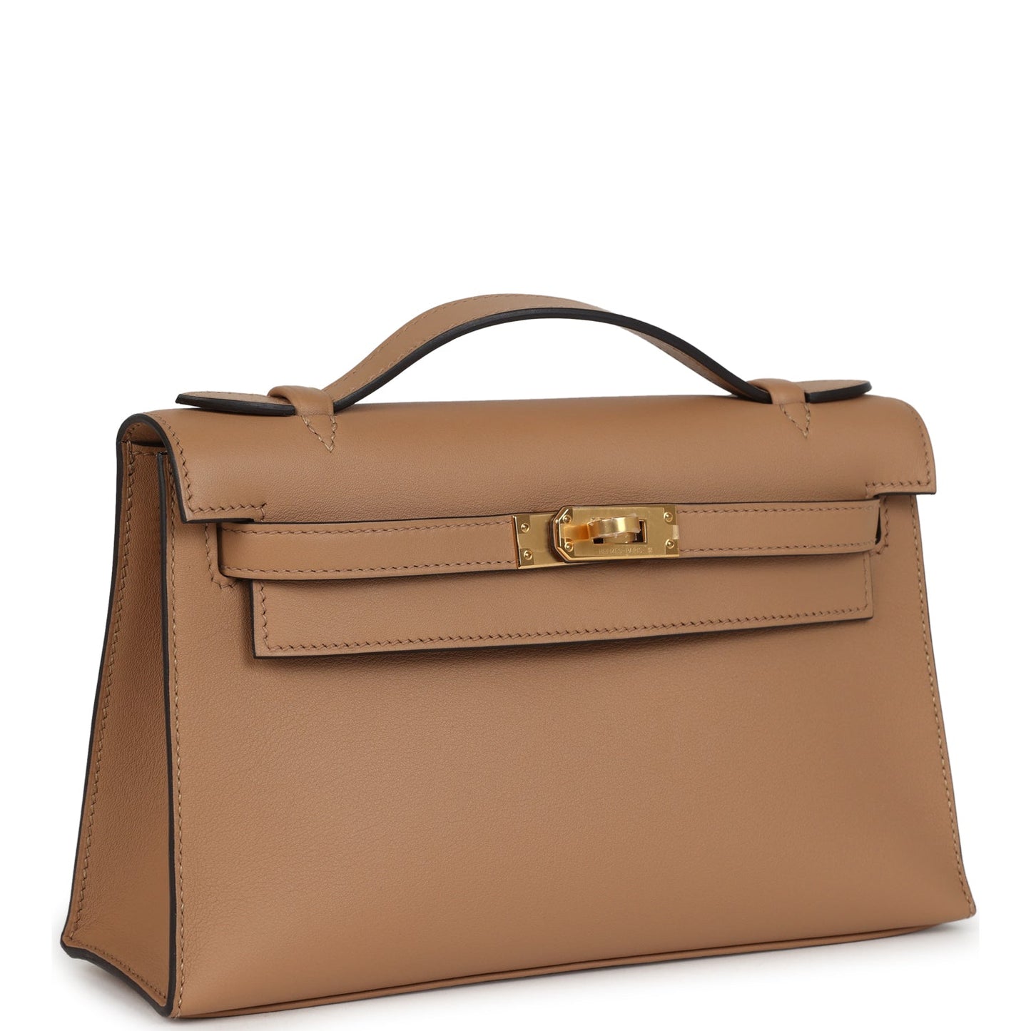 Kelly Pochette Chai Swift Gold Hardware