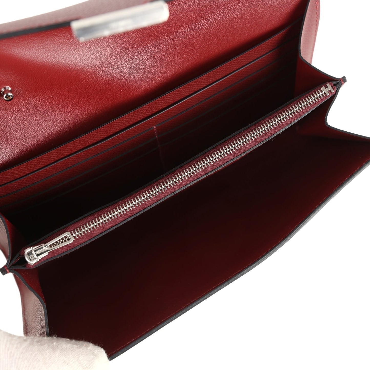 Constance Wallet To Go Rouge H Epsom Palladium Hardware