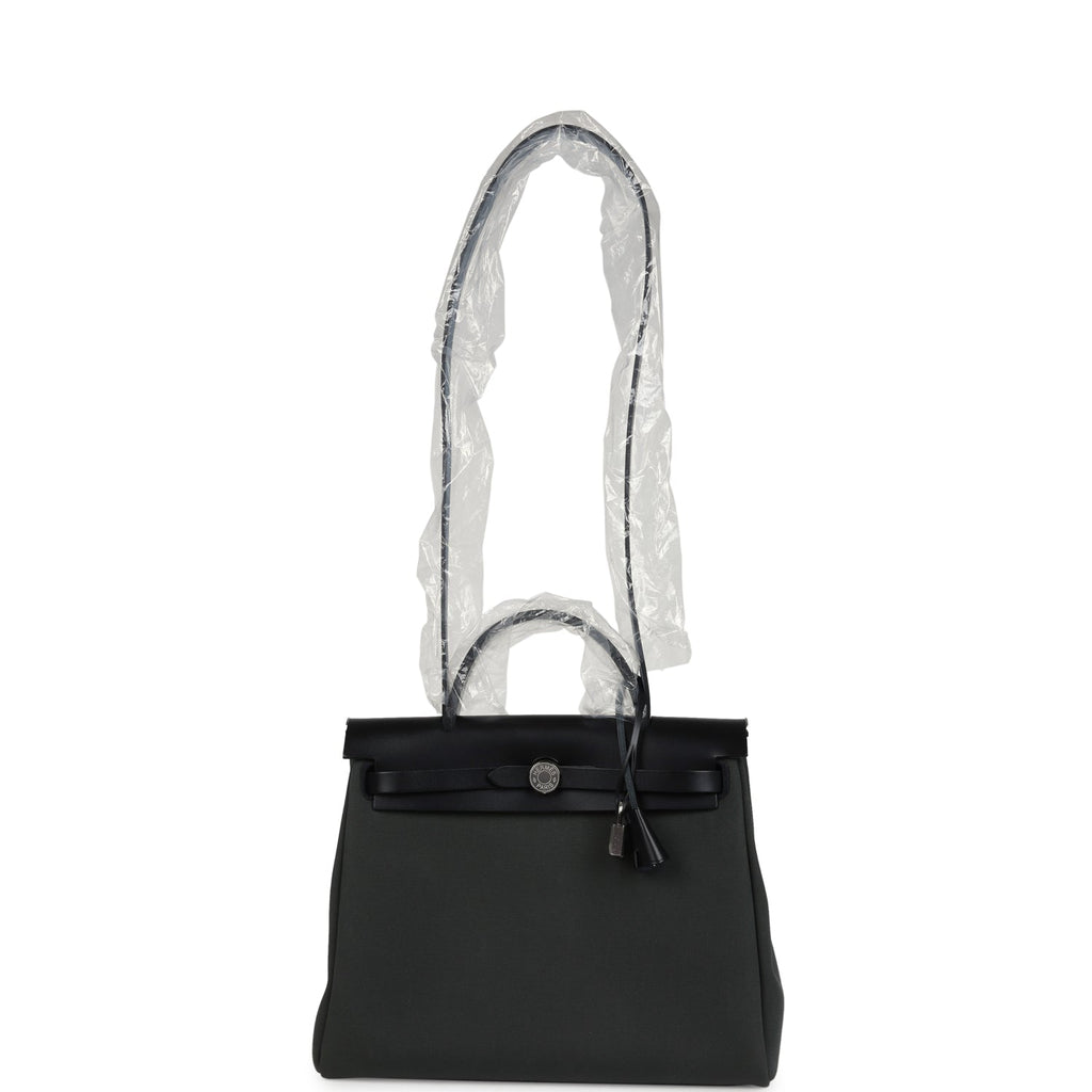 Herbag Zip 31 PM Vert Mangrove Toile Militaire Canvas and Black Vache Hunter Palladium Hardware