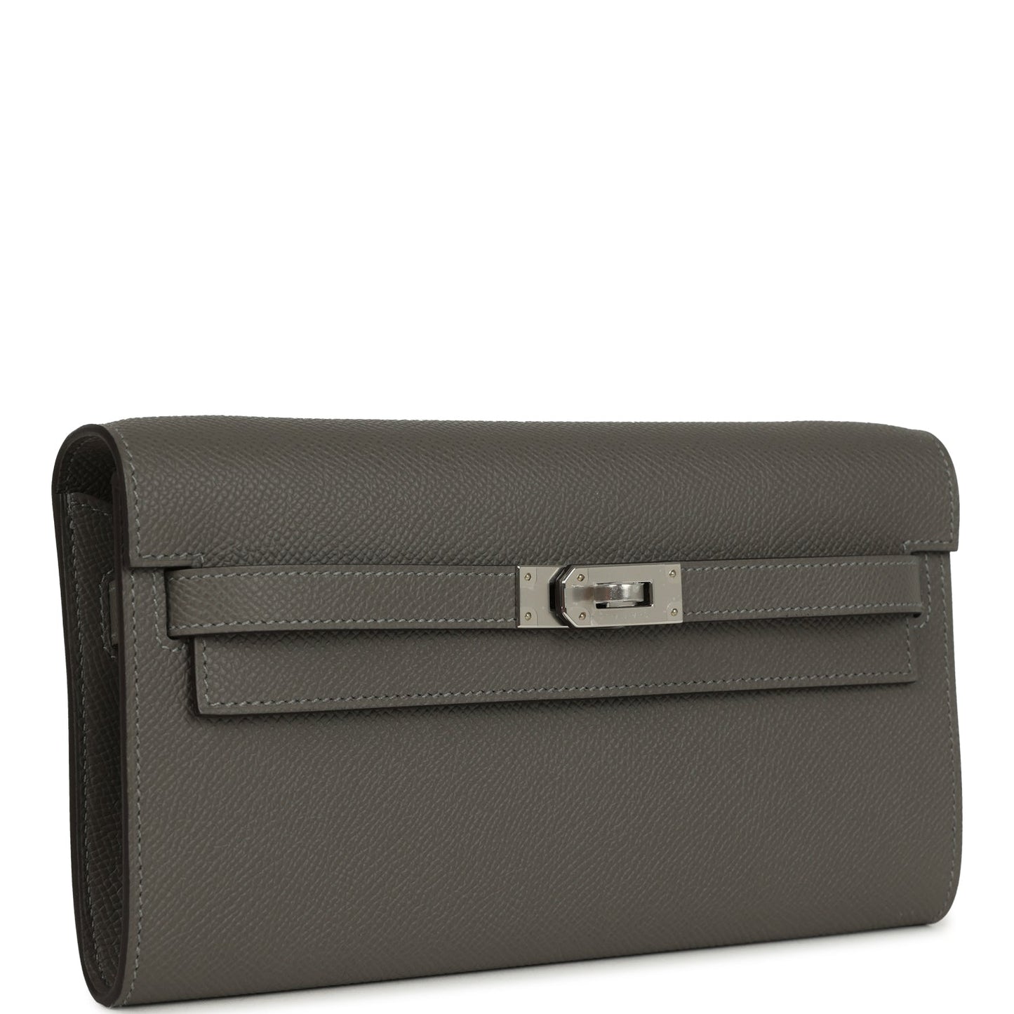 Kelly Wallet To Go Gris Meyer Epsom Palladium Hardware