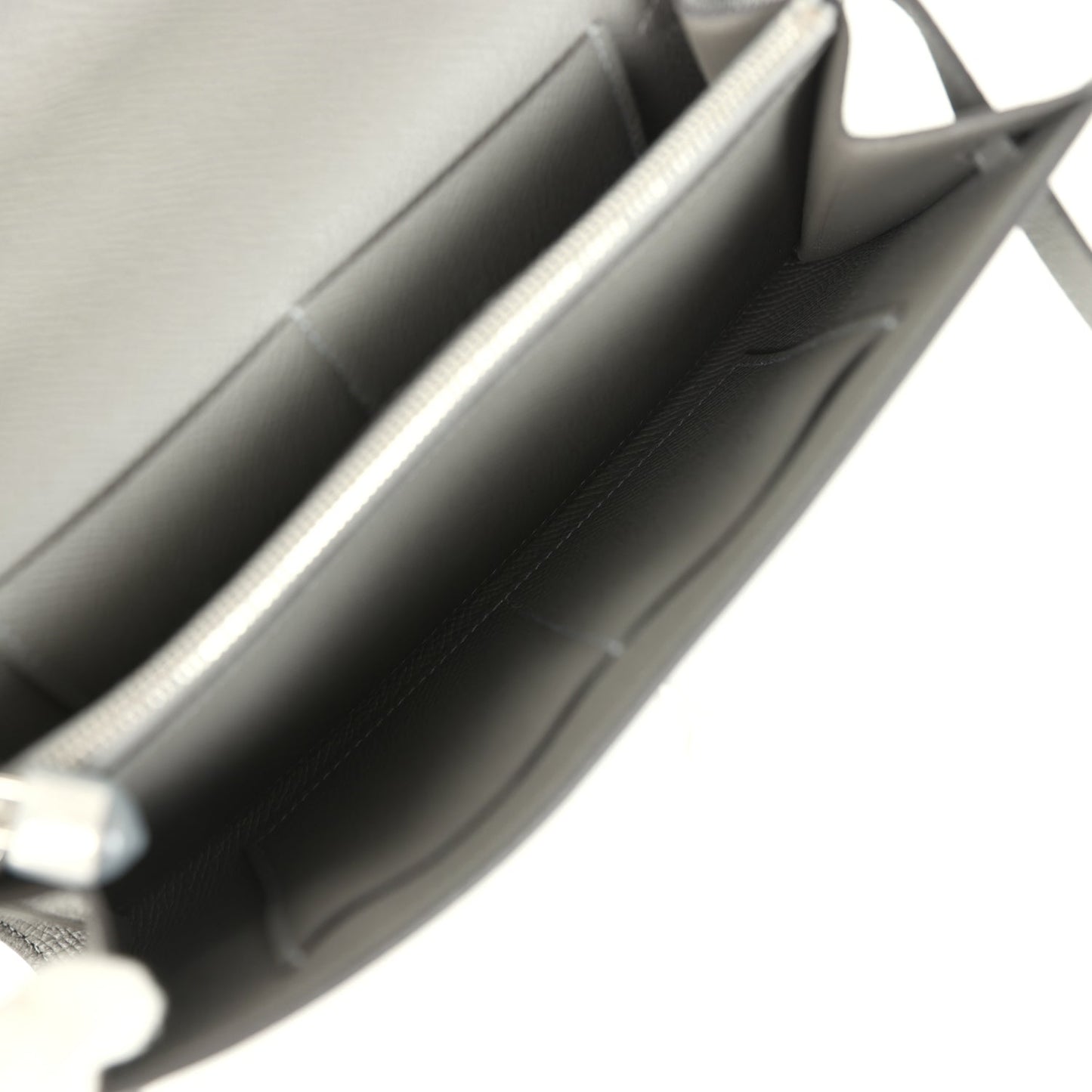 Kelly Wallet To Go Gris Meyer Epsom Palladium Hardware