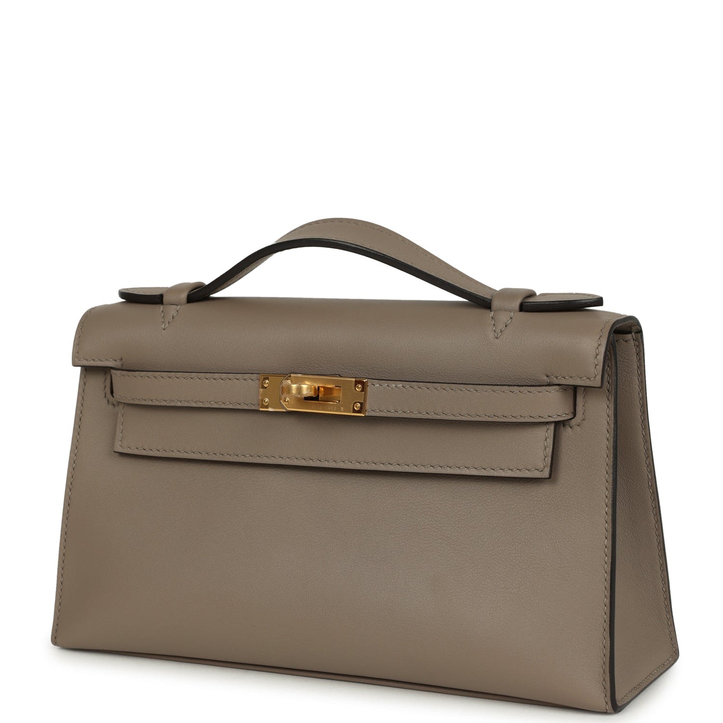 Kelly Pochette Gris Asphalte Swift Gold Hardware