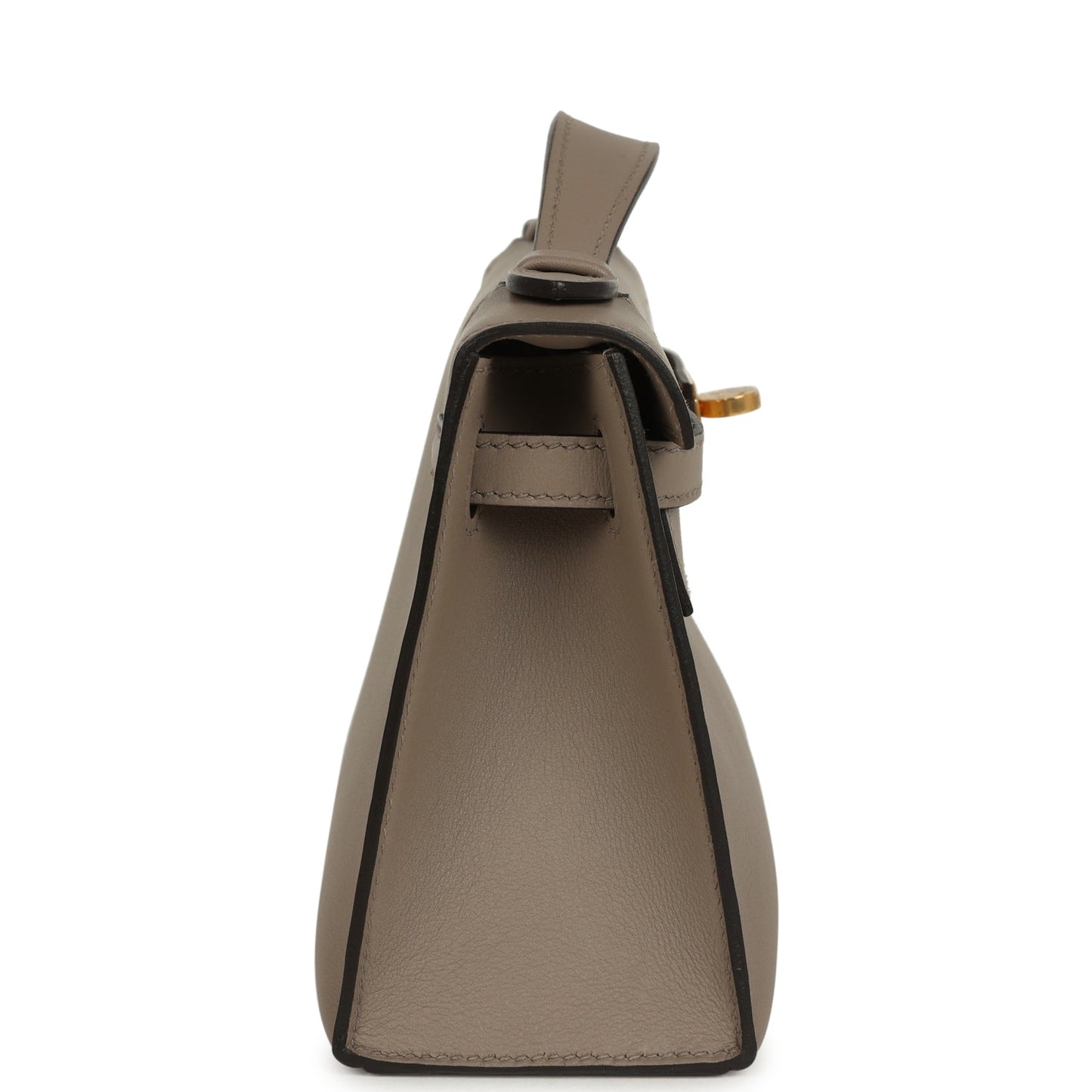 Kelly Pochette Gris Asphalte Swift Gold Hardware