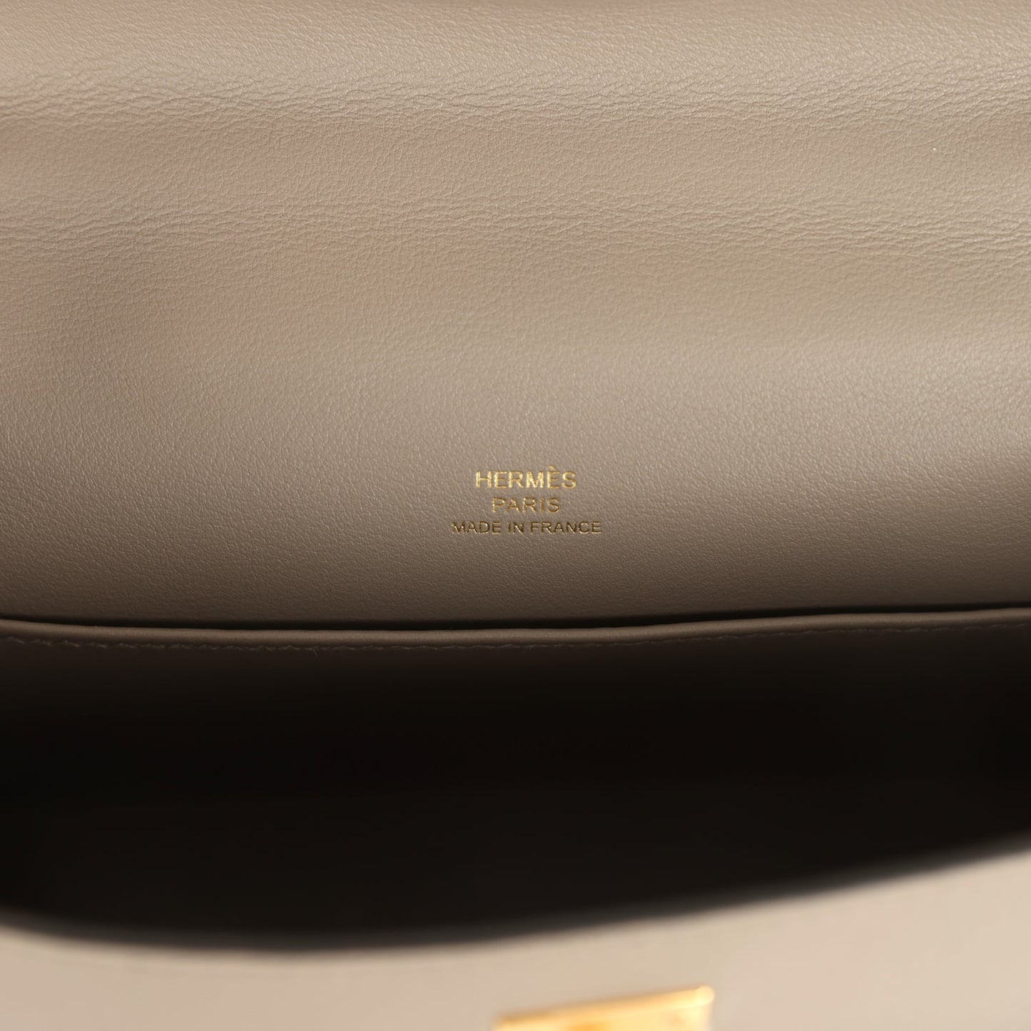 Kelly Pochette Gris Asphalte Swift Gold Hardware